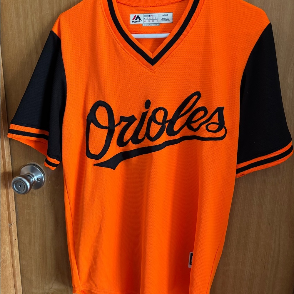 Majestic Orioles Orange and Black Baseball Jersey